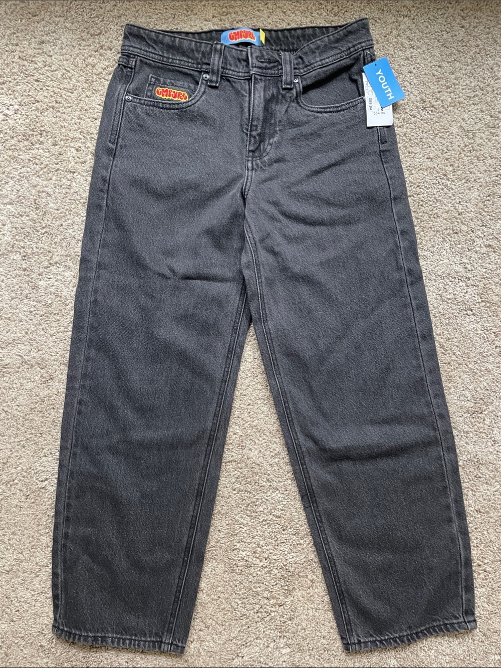 NWT Youth Empyre Loose Fit Sate Jeans - Black/Grey. Size 25